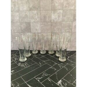Pilsner 9.25” X 3.25” Mouth Glasses, Set of 7 Great Shape